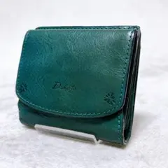 美品　Dakota ダコタ　二つ折り財布　バンビーナ　BOX型小銭入れ　グリーンのサムネイル