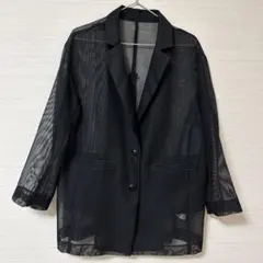 値下げAnnaKerry アンナケリー　メッシュ　テーラードジャケット ブラックのサムネイル