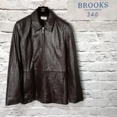 美品■BrooksBrothers ラムレザージャケット ブラウン　ライダースのサムネイル