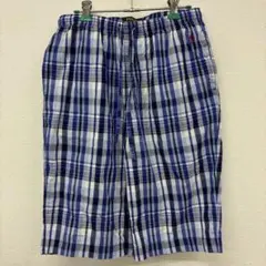 polo Ralph Lauren チェックパンツ　青　M A17のサムネイル