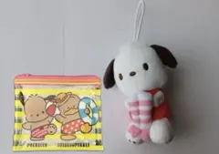 スシロー×はぴだんぶい ポチャッコあひるのペックル ぬいぐるみとポーチ2個セット
