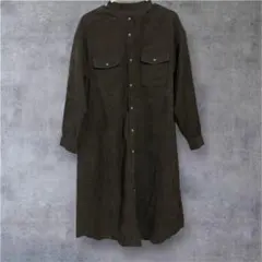 【美品】ダークブラウン コーデュロイ ロングワンピース 長袖