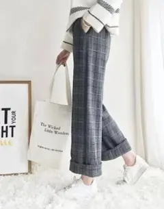 ワイドパンツ チェック柄