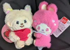 モンチッチ×マイメロディ おすわりマスコット　モンチッチ ハートマスコット