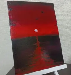 「赤い終焉」アクリル画 原画一点物