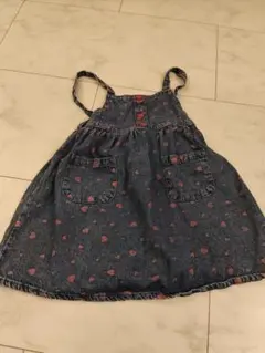 ハート柄デニムジャンバースカート 120cm