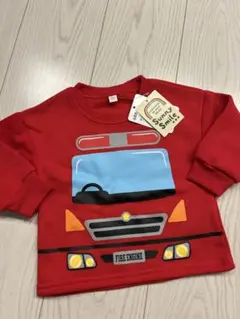 【新品、未使用】ベビー　消防車　トレーナー　80センチ