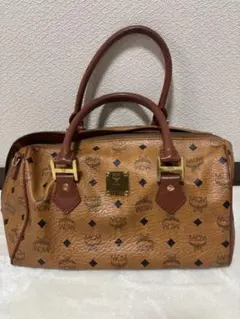 ◎ MCM レザー ハンドバッグ 肩掛け紐付き 茶色 ブラウン レディース