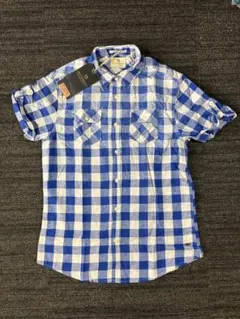 Scotch & Soda 青と白のチェック 半袖シャツ 新品タグ付き Mのサムネイル