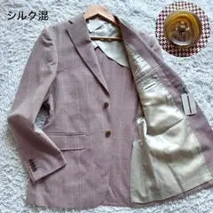 新品タグ付　ThamesPoint テーラードジャケット　シルク　グレンチェック