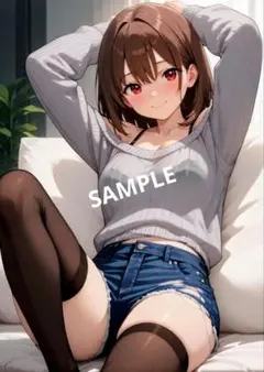 【美人美女】AIグラビア写真 ニット女子❤︎美少女❤︎【L版サイズ】