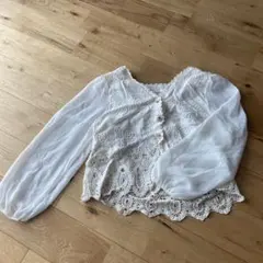 レディースホワイトレース長袖ブラウス