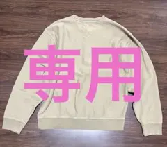 ステューシー　stussy 刺繍ロゴ　スウェット　カーキ　ベージュ　Lサイズ