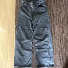 GU ワイドパンツ グレー 綿100% レディースメンズどちらも対応