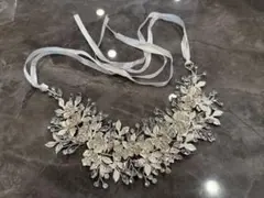 シルバー花クリスタルヘッドドレス