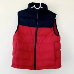 ☆匿名配送☆UNIQLO キッズ ダウンベスト 120 赤黒 配色