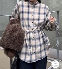 チャオパニックティピー　ウエストマークチェックオーバーシャツ