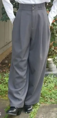 アクシーズファム　ツータックワイドパンツ　グレー　Lサイズ