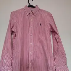 Ralph Lauren 赤白ストライプ ボタンダウンシャツ