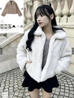 【美品】レザー×毛皮 ジャケット ラムファー アイボリー サイズL 2026年最新】GRL レディース 毛皮・ファーコートの人気アイテム - メルカリ