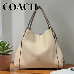 COACHコーチ　レザーハンドバッグ　アイボリー
