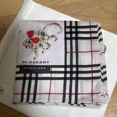 バーバリー　BURBERRY ノバチェック ハンカチ さる　干支　ピンク