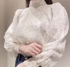 スナイデル snidel オーガンシースルードットブラウス ドット DOT