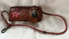 アルズニ桜　ブラウンレザー長財布
