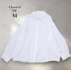CLASSICALELFシアー長袖シャツ白Mゆったりオーバーサイズ羽織