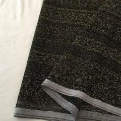 AD53-2 ポリエステルデザインラメレース生地/ブラックxゴールド系/2m