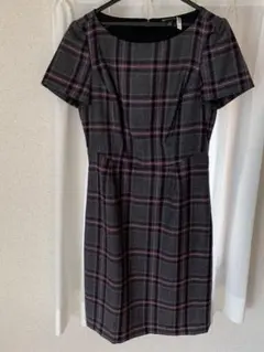 Brooks Brothers ワンピース チェック　グレー