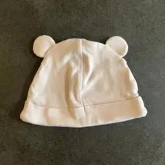 【試着のみ】UNIQLO ベビー帽子 くま耳 ピンク