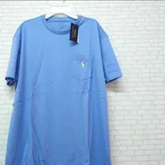 ラルフローレン　ポケット半袖Tシャツ　ライトブルー　US Mサイズ(日本L相当)