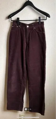 EDWIN コーデュロイパンツ　サイズM W66 H93 バーガンディ
