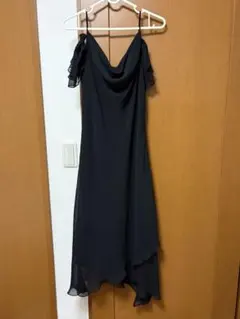 ジュネビビアン ロングドレス ブラック フリル パーティードレス 発表会 9号 ジュネビビアン ロングドレス ブラック フリル パーティードレス 発表
