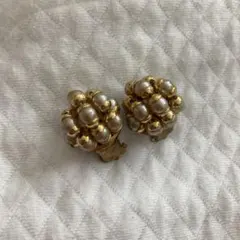 ヴィンテージ イヤリング ゴールド パール レトロ 蚤の市 古着 ウェディング