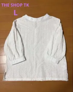 THE SHOP TK レースパフブラウスL