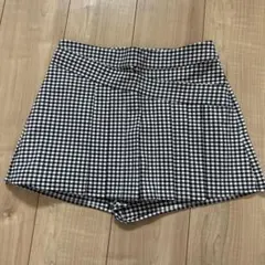 ZARA ギンガムチェック柄ミニスコート ボックスプリーツ キュロットのサムネイル