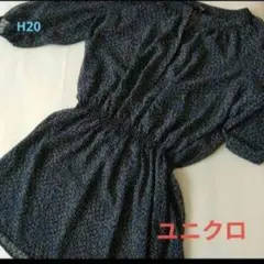 【ユニクロ】Lサイズ　シアー花柄ミニワンピース