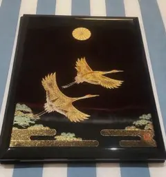 漆器 盆 鶴 松 蒔絵 伝統工芸