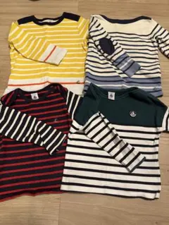 PETIT BATEAU ストライプ長袖トップス 4枚セット