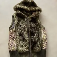 美品】ACLENT 2way スタンドカラー ファーベスト - メルカリ