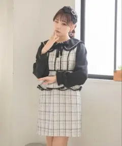 【ROJITA】ペプラムタイトツイードワンピース