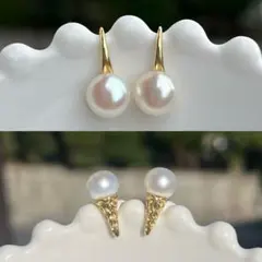 ココ様 リクエスト 2点 まとめ商品　パールスプーンフックピアス　アイスピアス