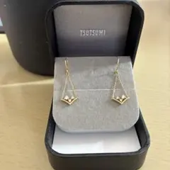 早い者勝ち！ジュエリーツツミ　K18YGダイヤモンドピアス