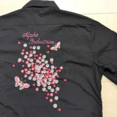 の*ん様 Alpha Industries 刺繍 半袖シャツ ブラック Lのサムネイル