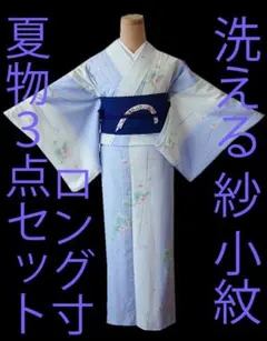 値下げ交渉OK！」夏物 洗える ポリエステル 絽 小紋 セット F223