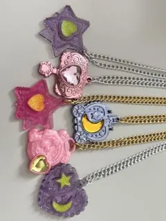 カラフルペンダントネックレスセット