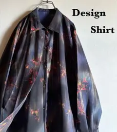 希少 VINTAGE 唯一無二　グラデーション　シースルー　レトロブラウス