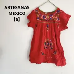 ARTESANAS MEXICO 花柄刺繍 半袖ドレス サイズ6
